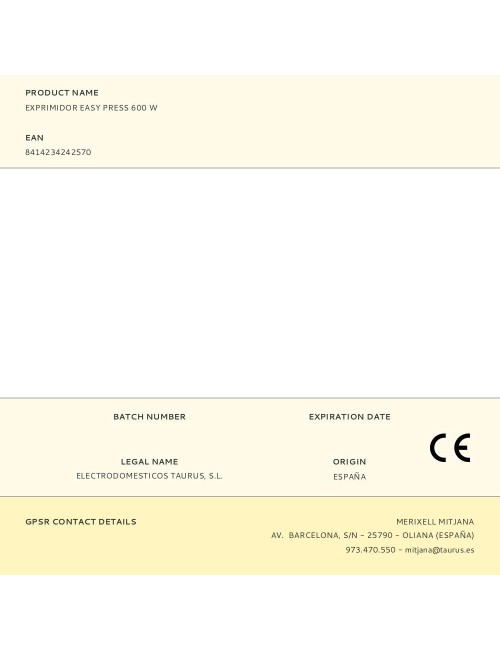 Exprimidor easy press 600 w