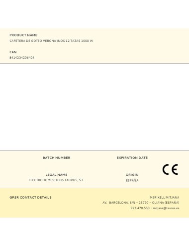 Cafetera de goteo verona inox 12 tazas 1000 w