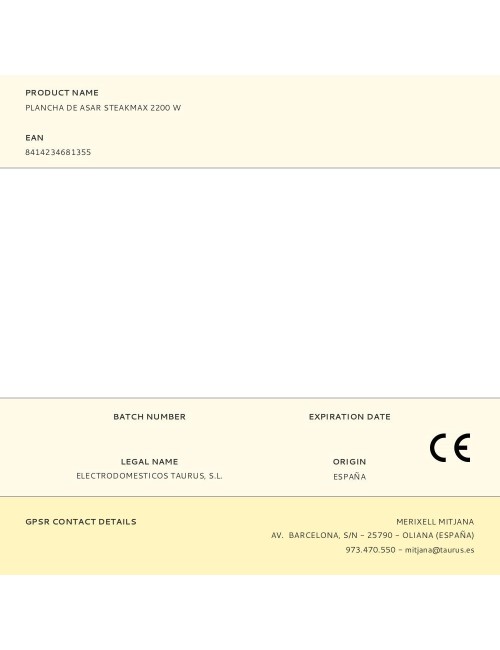 Plancha de asar steakmax 2200 w