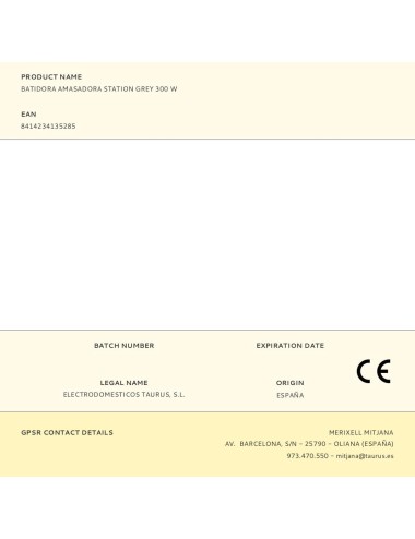 Batidora amasadora station grey 300 w