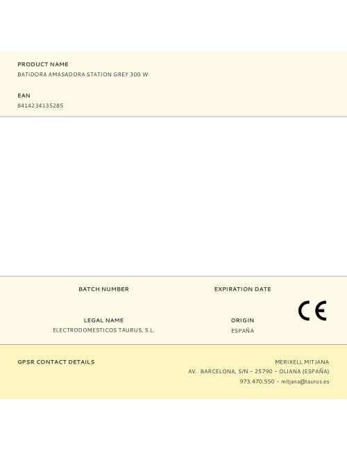 Batidora amasadora station grey 300 w