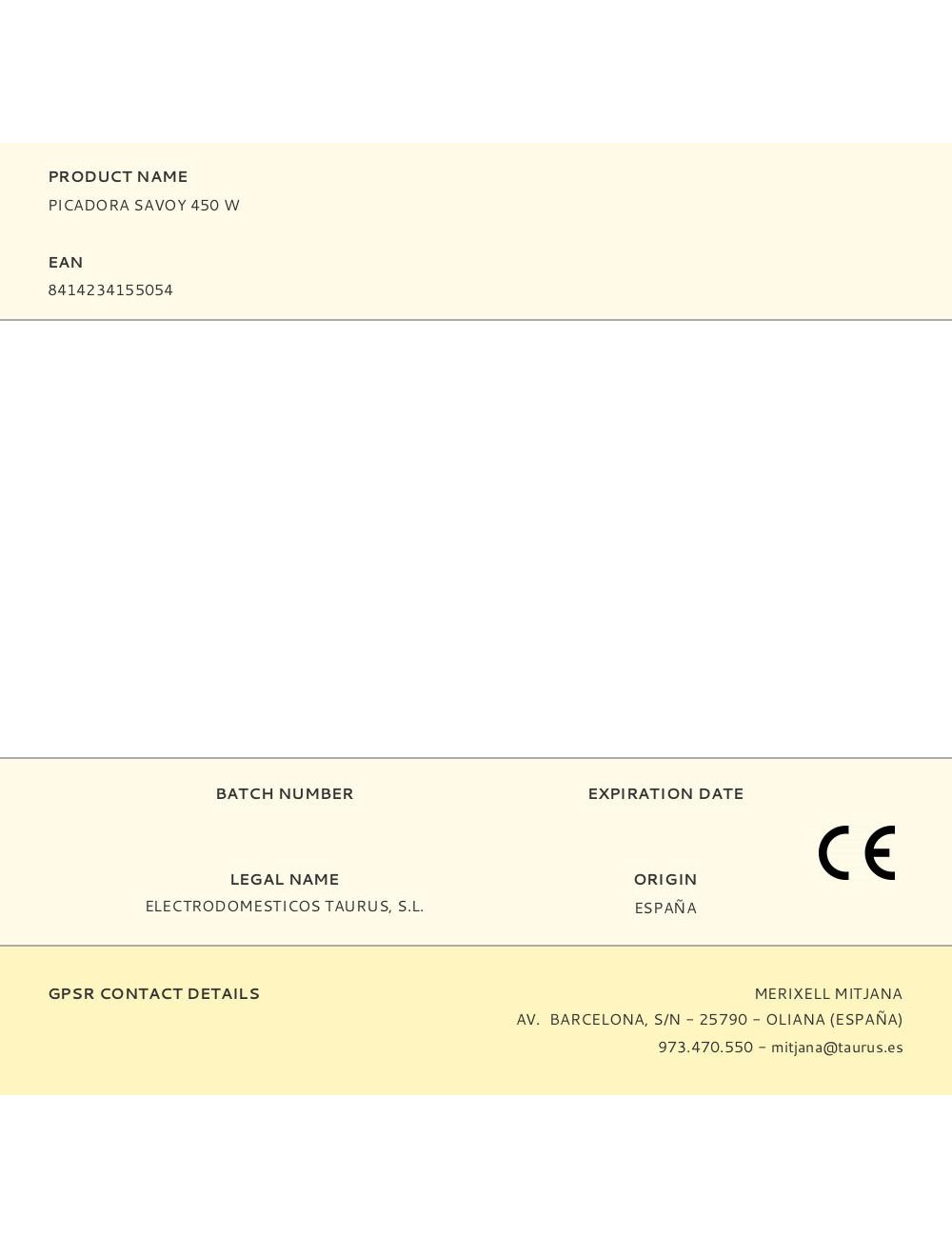 Picadora savoy 450 w