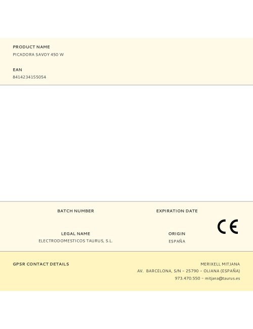 Picadora savoy 450 w