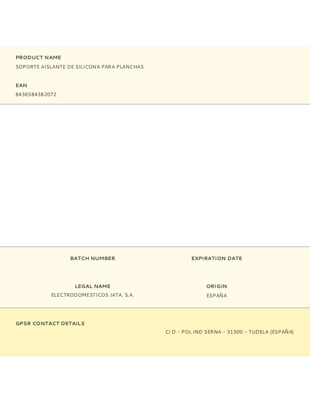 Soporte aislante de silicona para planchas