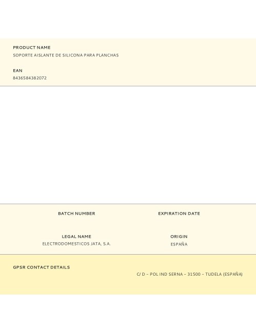 Soporte aislante de silicona para planchas