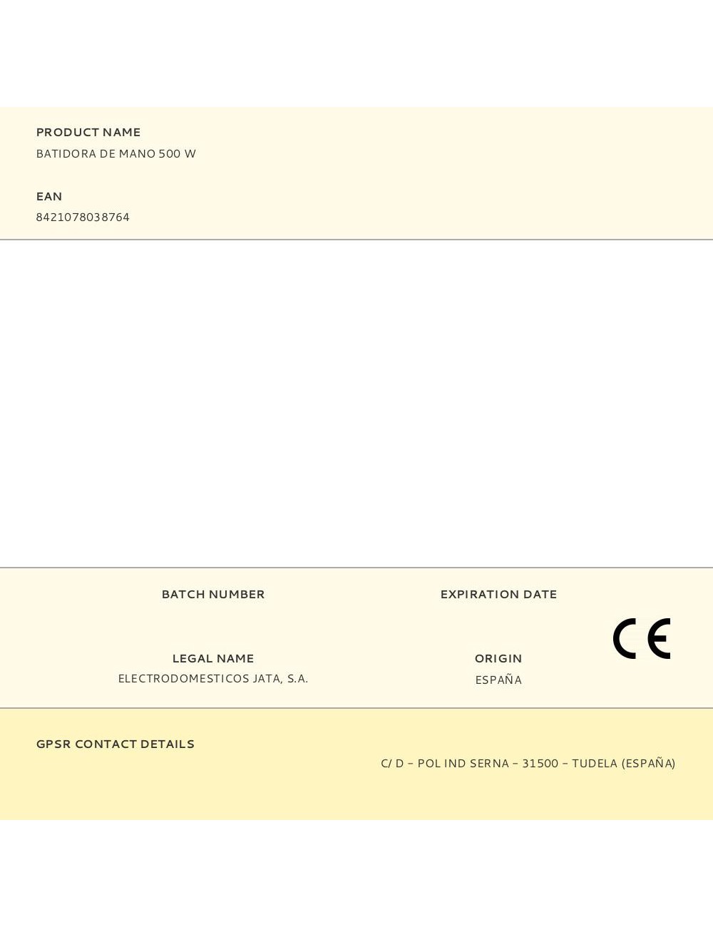 Batidora de mano 500 w