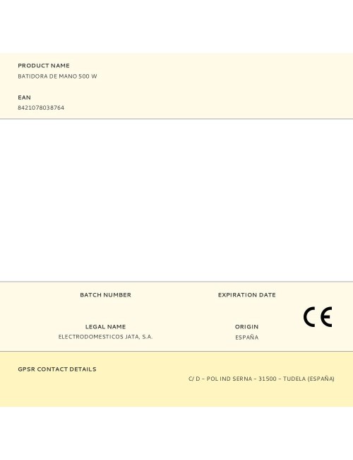 Batidora de mano 500 w