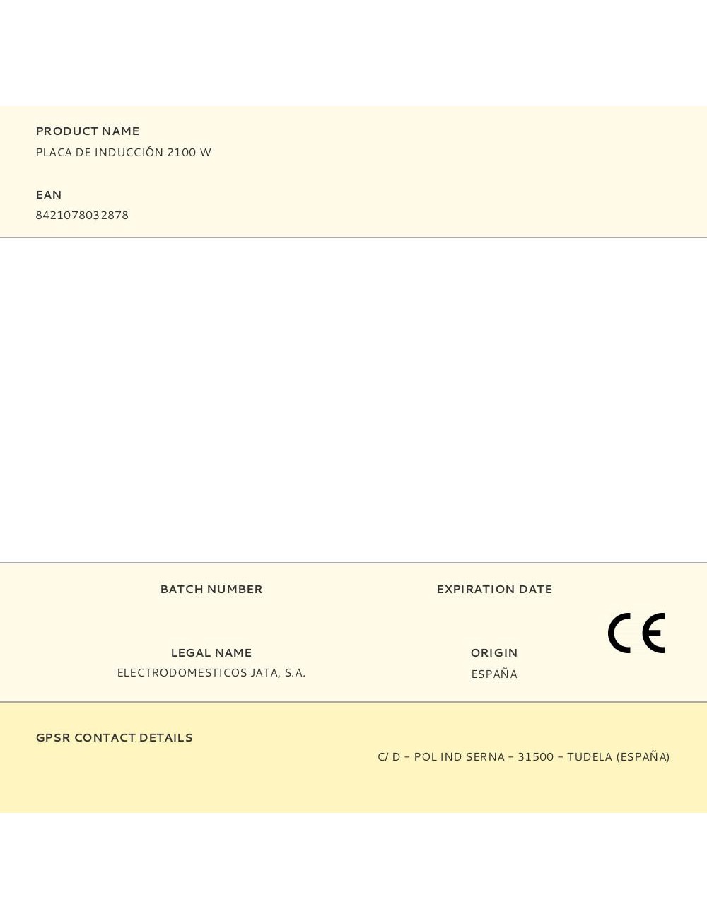 Placa de inducción 2100 w