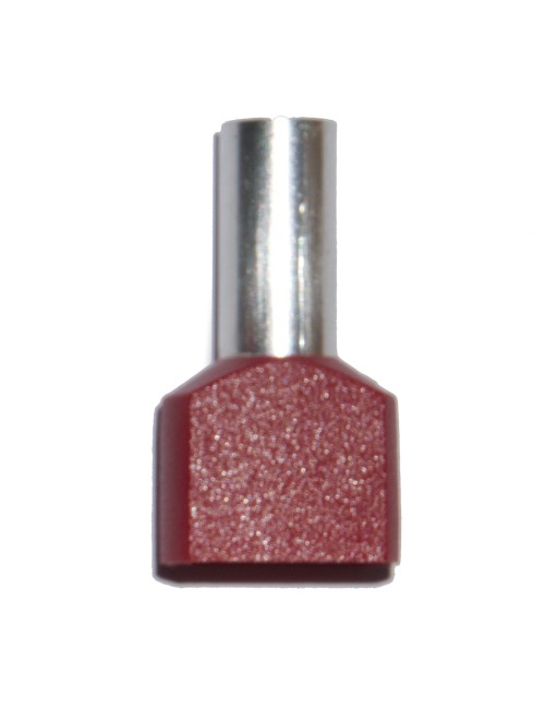 Puntera aislada 01,00 mm, doble, roja, 100 uds