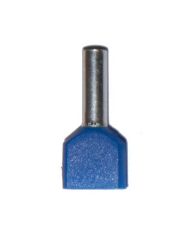 Puntera aislada 02,50 mm, doble, azul, 100 uds