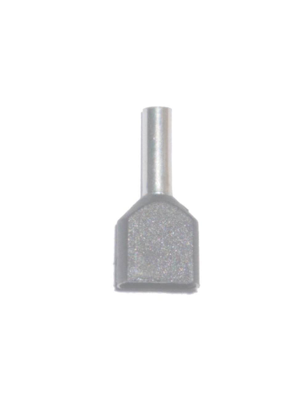 Puntera aislada 04,00 mm, doble, gris, 100 uds
