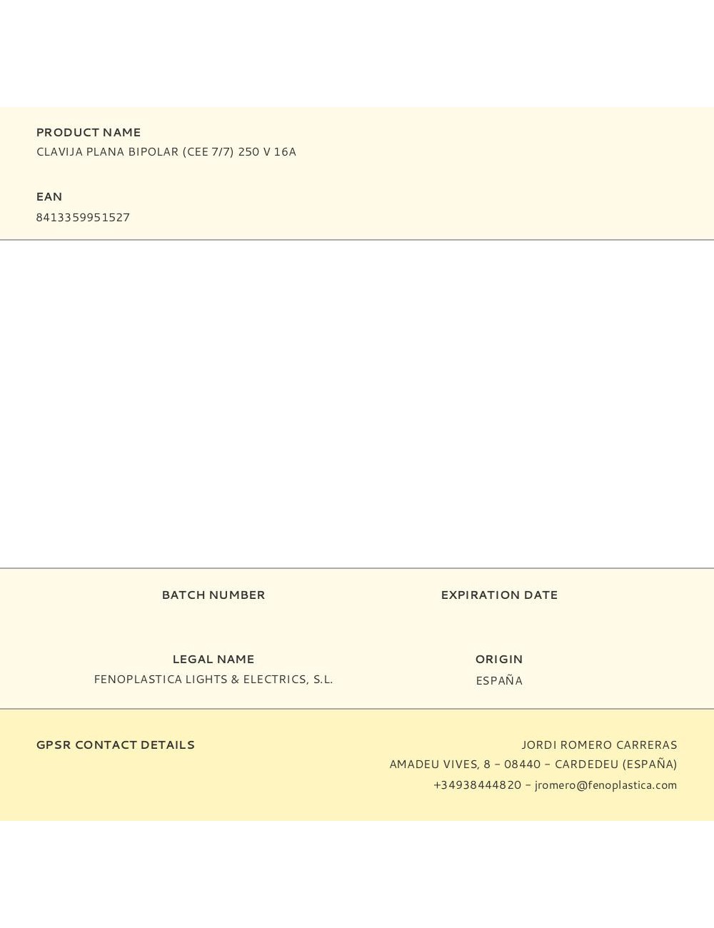 Clavija plana bipolar (cee 7/7) 250 v 16a