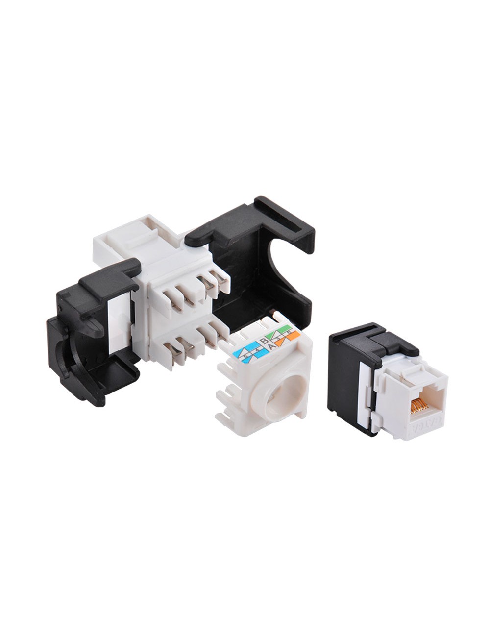 Conector hembra rj45 utp cat.6 keystone 180°