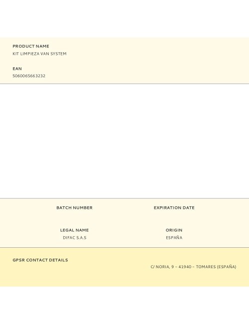 Kit limpieza van system