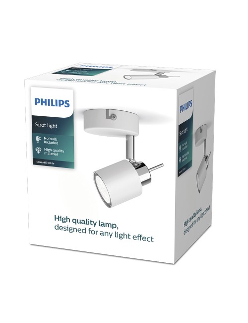 Foco 1 elemento meranti gu10 (bombilla no incluida) color blanco 8 x 15,5 x 8 cm