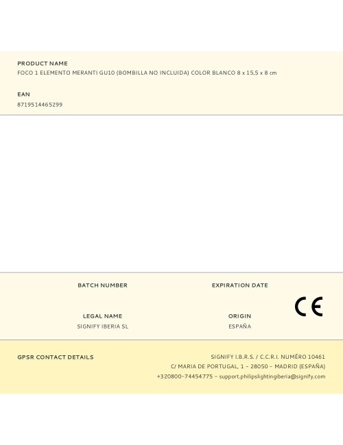 Foco 1 elemento meranti gu10 (bombilla no incluida) color blanco 8 x 15,5 x 8 cm