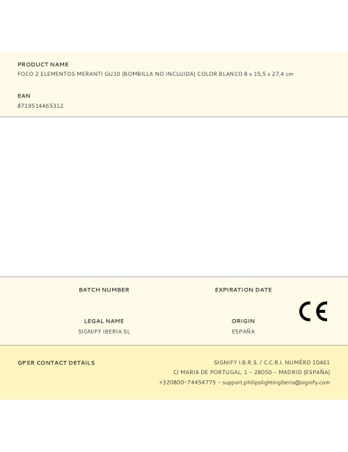 Foco 2 elementos meranti gu10 (bombilla no incluida) color blanco 8 x 15,5 x 27,4 cm