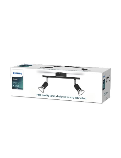 Foco 2 elementos limbali gu10 (bombilla no incluida) color negro 8 x 32,4 x 13 cm