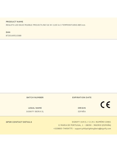 Regleta led bajo mueble projectline 9,6 w 1120 lm 3 temperaturas 885 mm