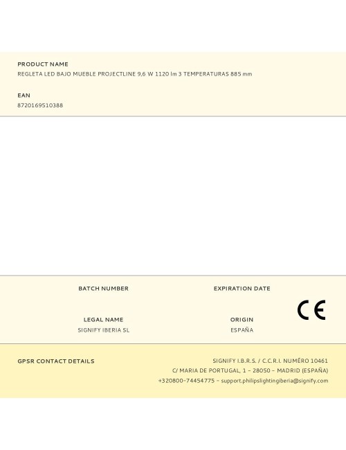 Regleta led bajo mueble projectline 9,6 w 1120 lm 3 temperaturas 885 mm