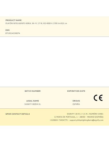 Plafón inteligente adria, wi-fi, 17 w, rd 4000 k 1700 lm ø32 cm