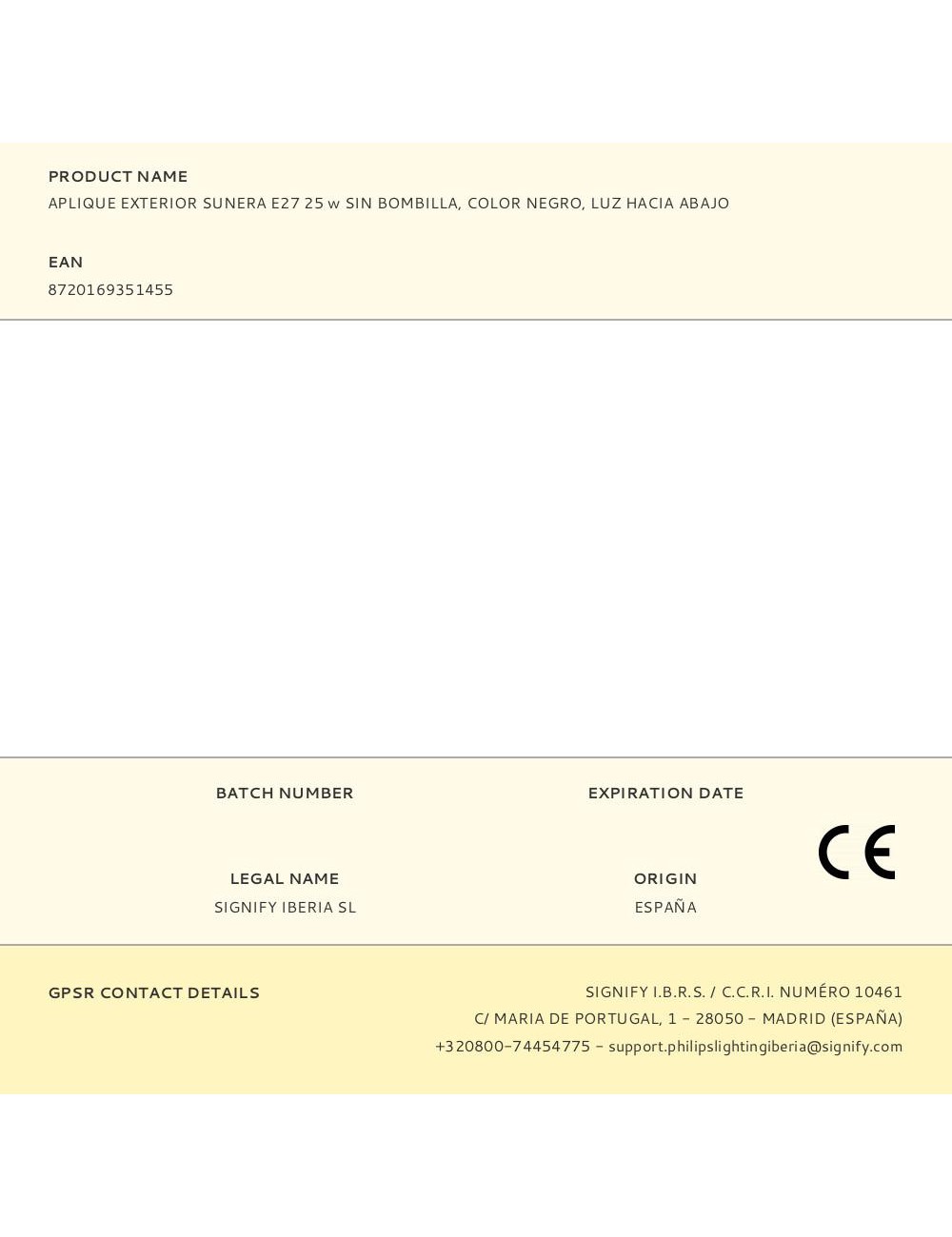 Aplique exterior sunera e27 25 w sin bombilla, color negro, luz hacia abajo