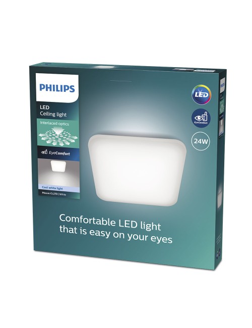 Plafón led cuadrado mauve 24 w 4000 k 3000 lm 43 x 43 x 7,5 cm