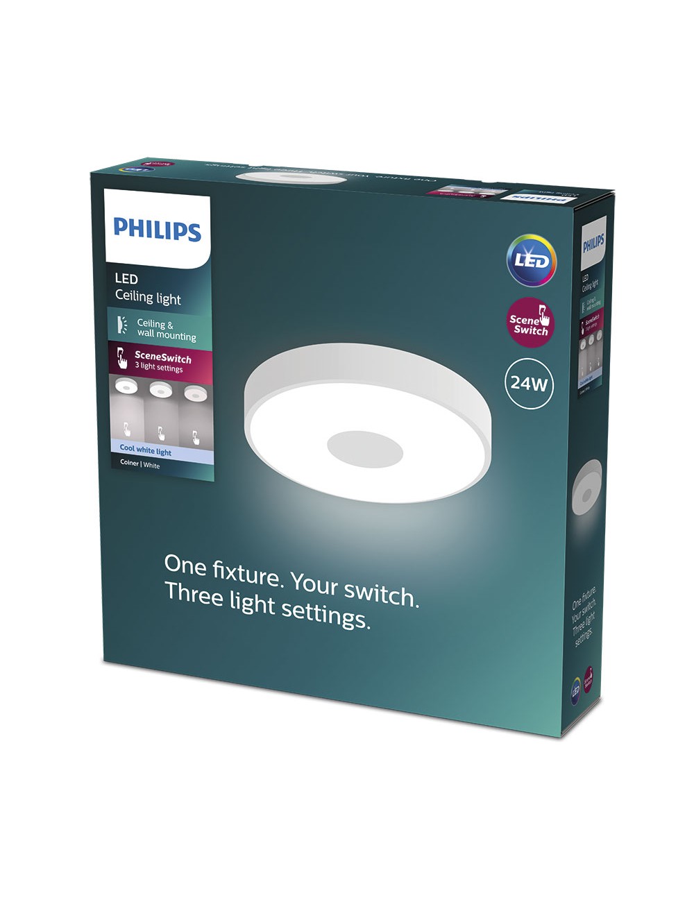 Plafón led circular con regulación de intensidad coiner 24 w 4000 k 2800 lm ø 38,9 x 8 cm