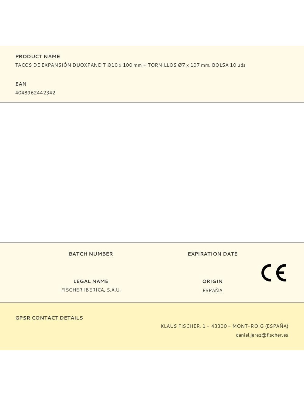 Tacos de expansión duoxpand t ø10 x 100 mm + tornillos ø7 x 107 mm, bolsa 10 uds