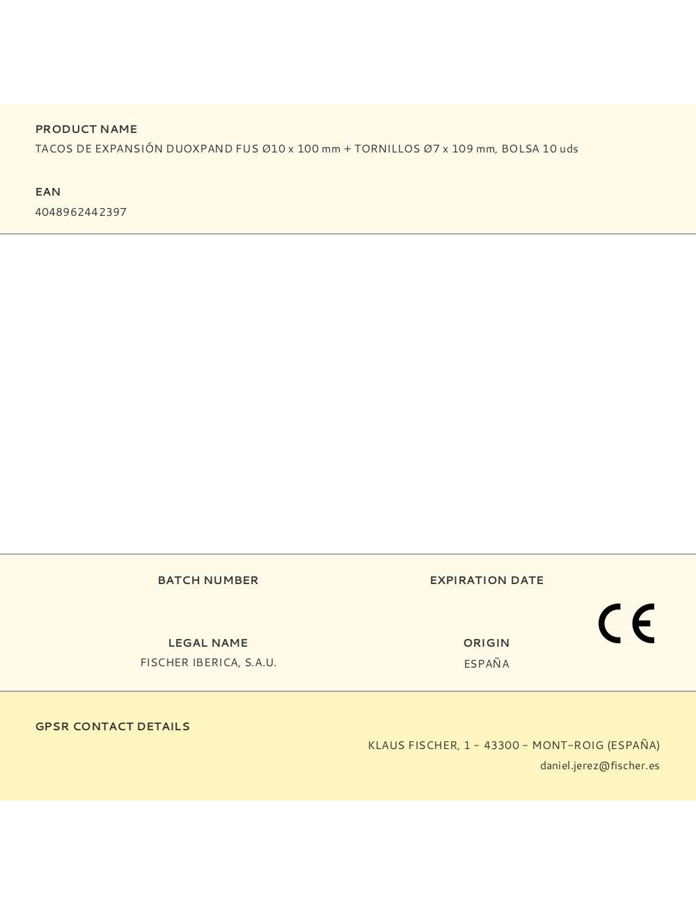 Tacos de expansión duoxpand fus ø10 x 100 mm + tornillos ø7 x 109 mm, bolsa 10 uds