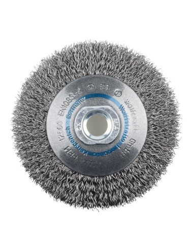 Cepillo cónico de alambre de acero, rosca m14, ø100 x 15 mm