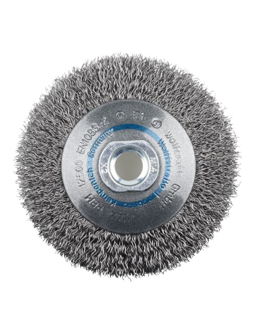 Cepillo cónico de alambre de acero, rosca m14, ø100 x 15 mm