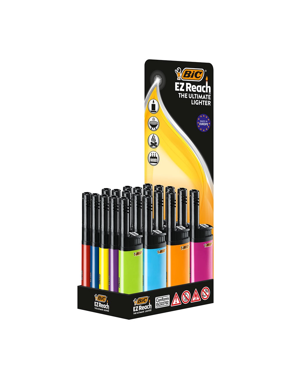 Encendedor multiusos ez reach colores surtidos expositor 20 uds