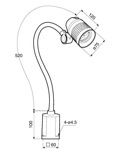 LAMPARA HALOGENA  WBL 3 - CABEZA ARTICULADA
