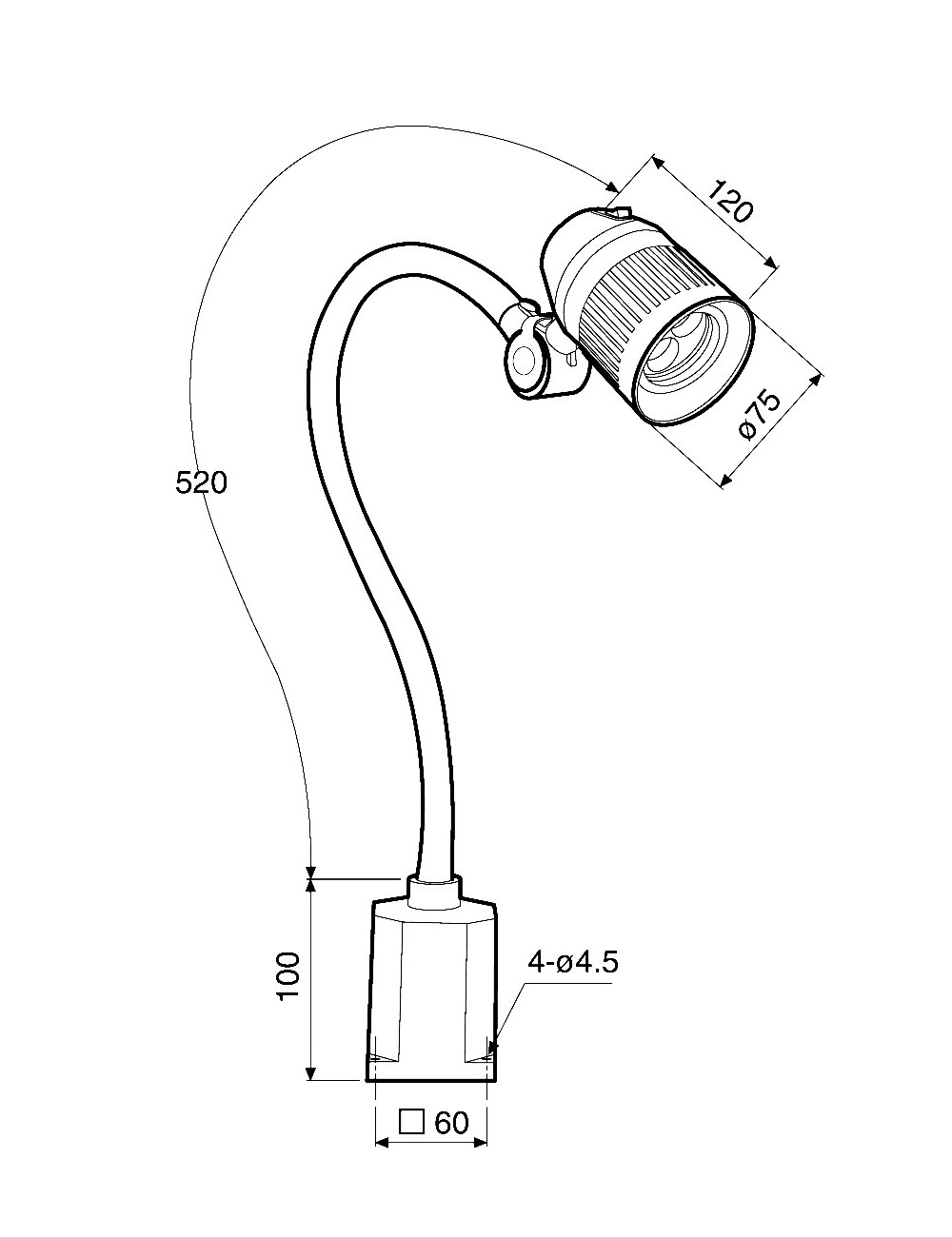 LAMPARA HALOGENA  WBL 3 - CABEZA ARTICULADA