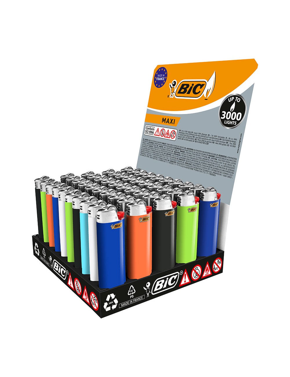 Encendedor maxi j26 colores surtidos expositor 50 uds