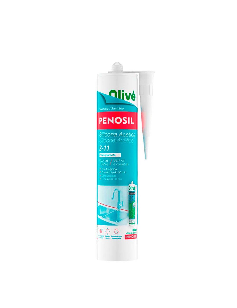 Silicona acética cocinas y baños 311 transparente 280 ml