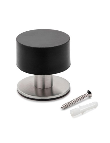 Tope de puerta alto extrafuerte con amortiguador negro