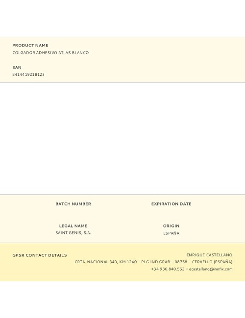 Colgador adhesivo atlas blanco