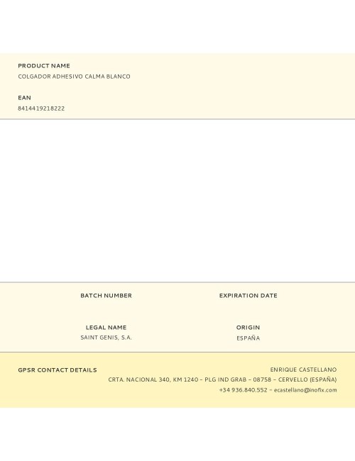 Colgador adhesivo calma blanco