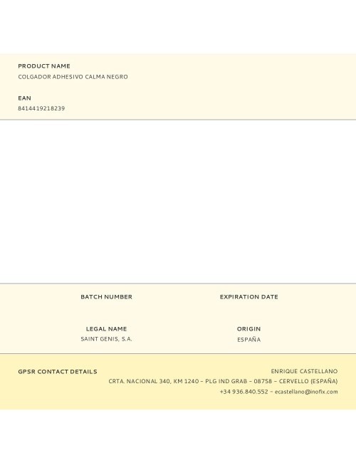 Colgador adhesivo calma negro