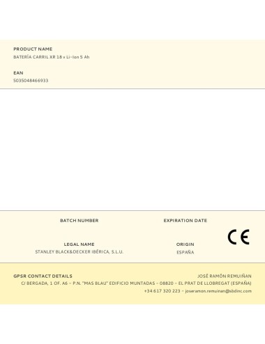 Batería carril xr 18 v li-ion 5 ah