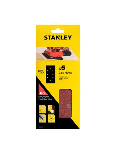 Hojas de lija perforadas de ajuste rápido 80 g, 93 x 190 mm, 5 uds
