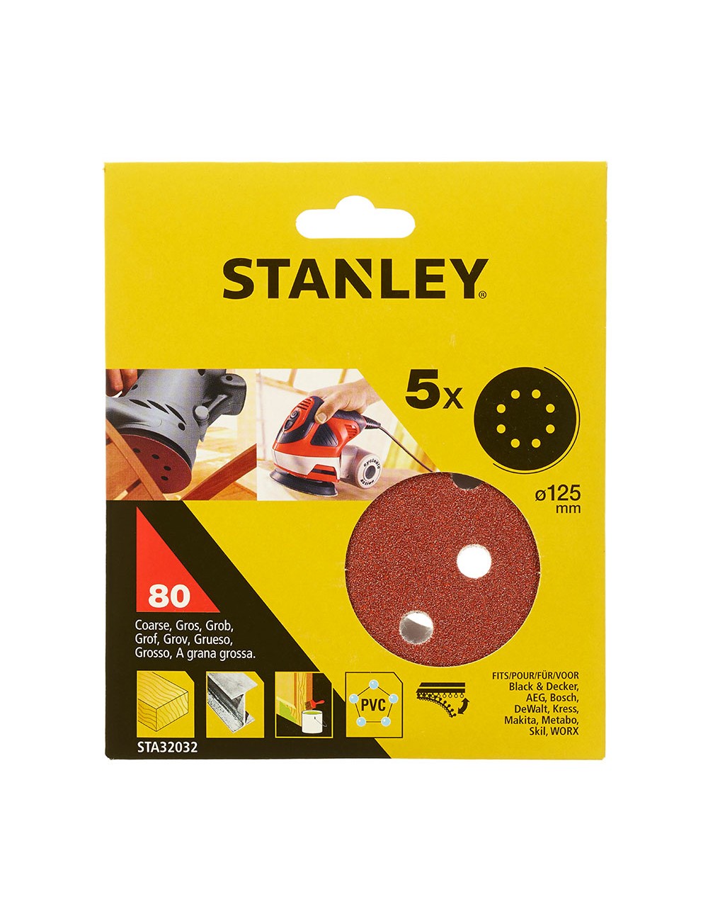 Discos lijadora autoadherente roto-orbital 80 g, ø125 mm, 5 uds