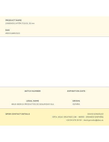 Candado latón 713/15, 16 mm