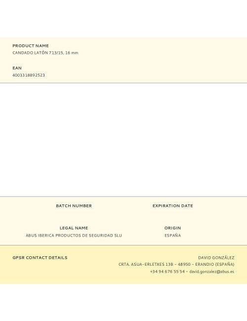 Candado latón 713/15, 16 mm