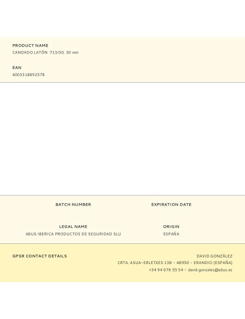 Candado latón 713/30, 30 mm