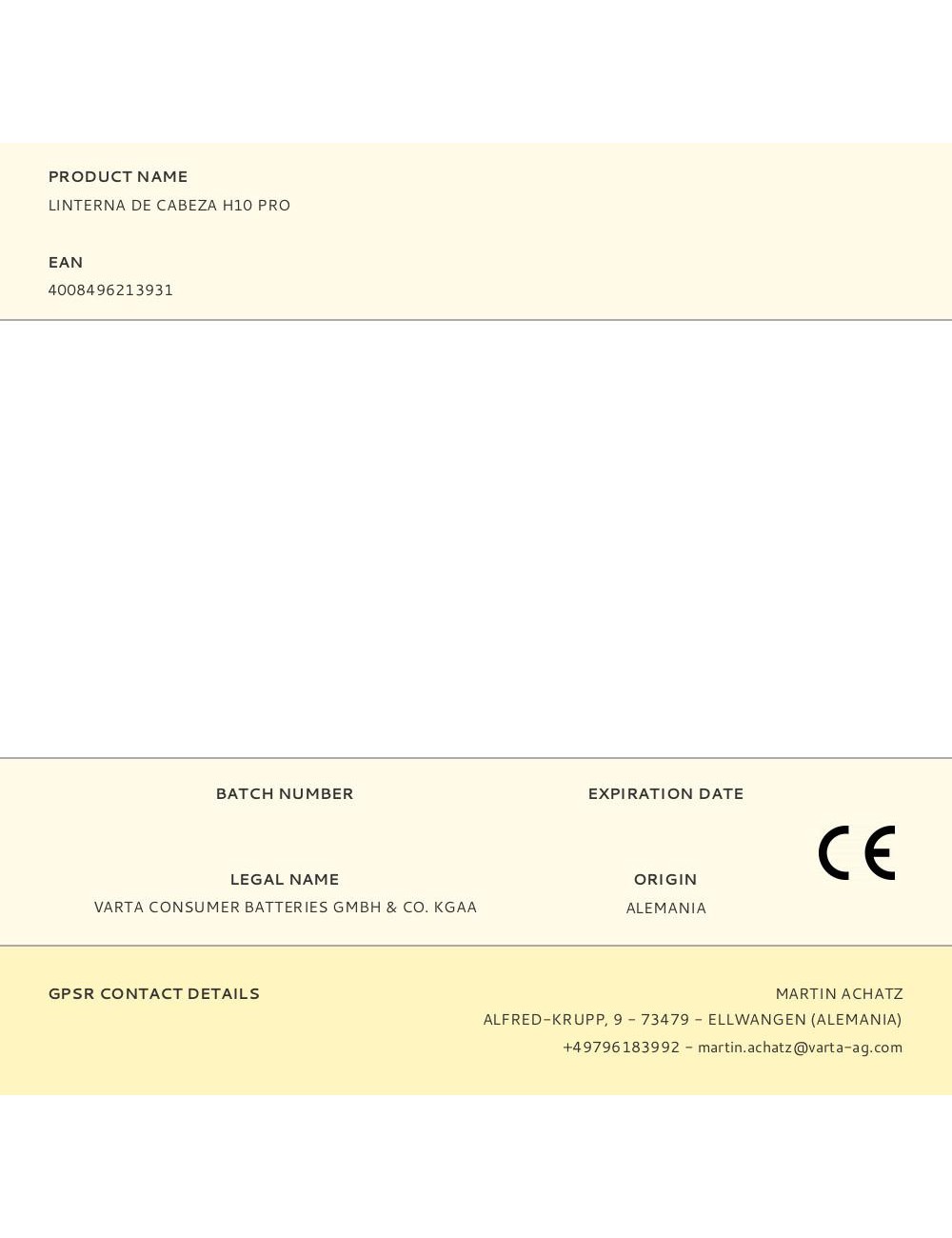 Linterna de cabeza h10 pro