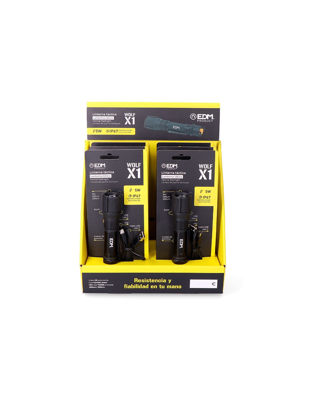 Linterna led táctica wolf x1 recargable 550 lm / 200 lm ip67 ø3,2 x 13,9 cm