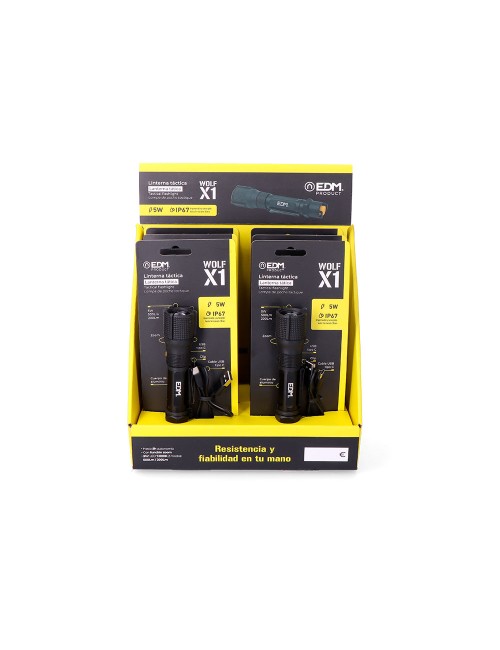 Linterna led táctica wolf x1 recargable 550 lm / 200 lm ip67 ø3,2 x 13,9 cm